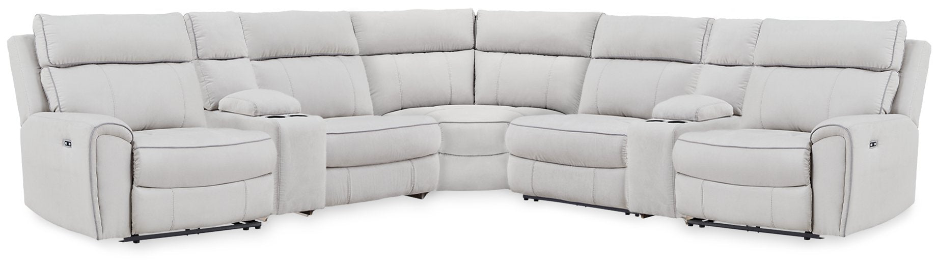 Social Pointe Reclining Sectional with Storage Consoles - Furniture Home (Kansas City, MO)