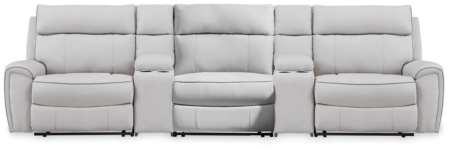 Social Pointe Reclining Sectional with Storage Consoles - Furniture Home (Kansas City, MO)