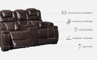 Warnerton Power Reclining Loveseat with Console