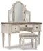 Realyn Vanity and Mirror with Stool image