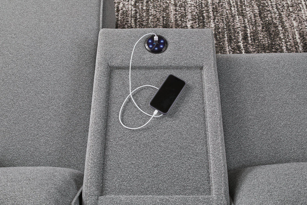 Modmax Reclining Sectional with Console - Furniture Home (Kansas City, MO)