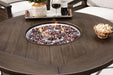 Paradise Trail Paradise Trail Fire Pit Table with 4 Nuvella Swivel Lounge Chairs - Furniture Home (Kansas City, MO)
